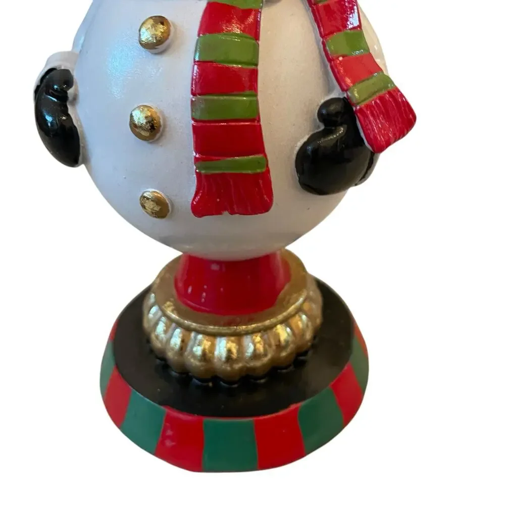Martha Stewart Christmas Candle Holders 8.5in Santa & Snowman Holiday Decor New